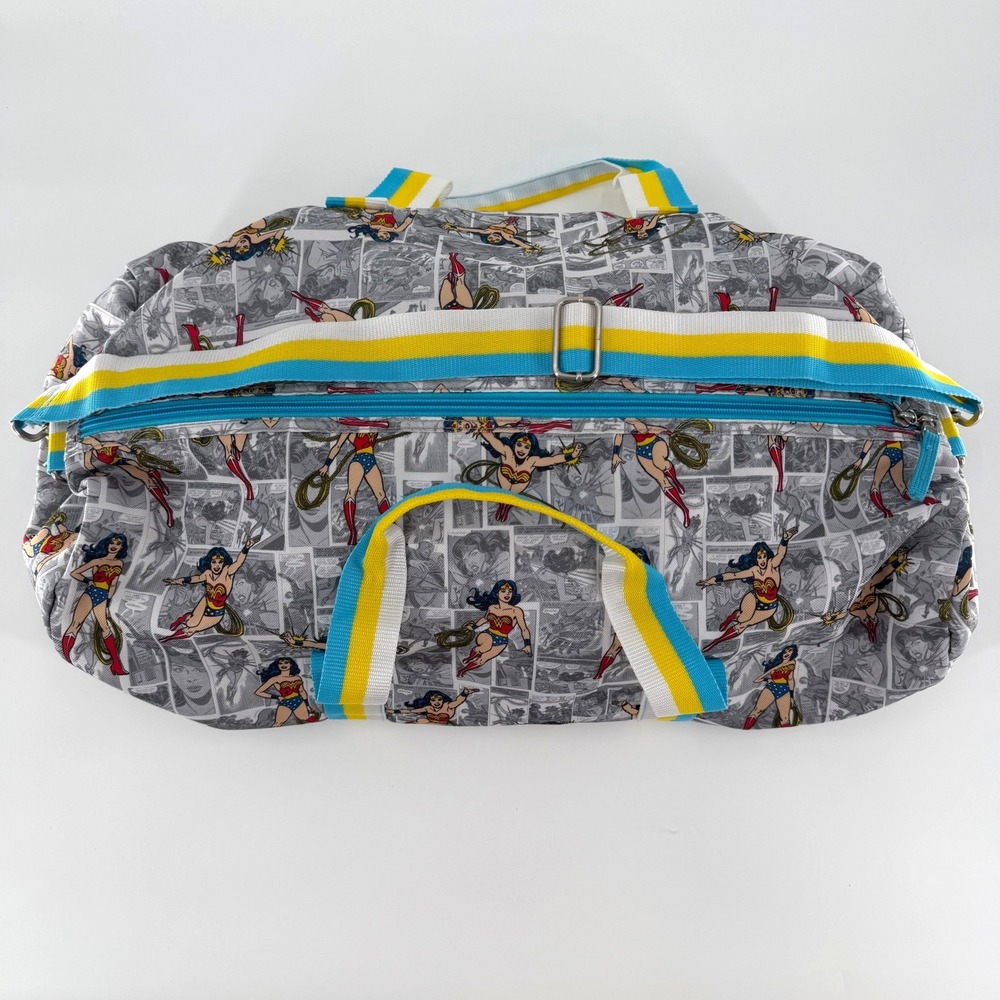 POTTERY BARN KIDS Wonder Woman DC Comics Duffle Bag Grey Superhero Travel Bag